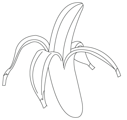 Tegning til farvelægning af en banan
