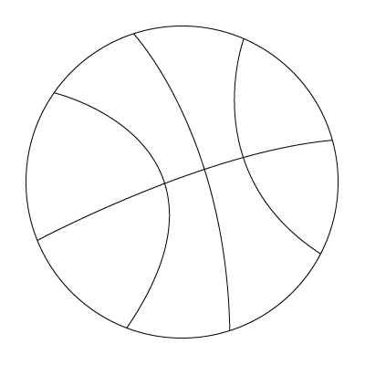 Tegning til farvelægning af en basketball bold